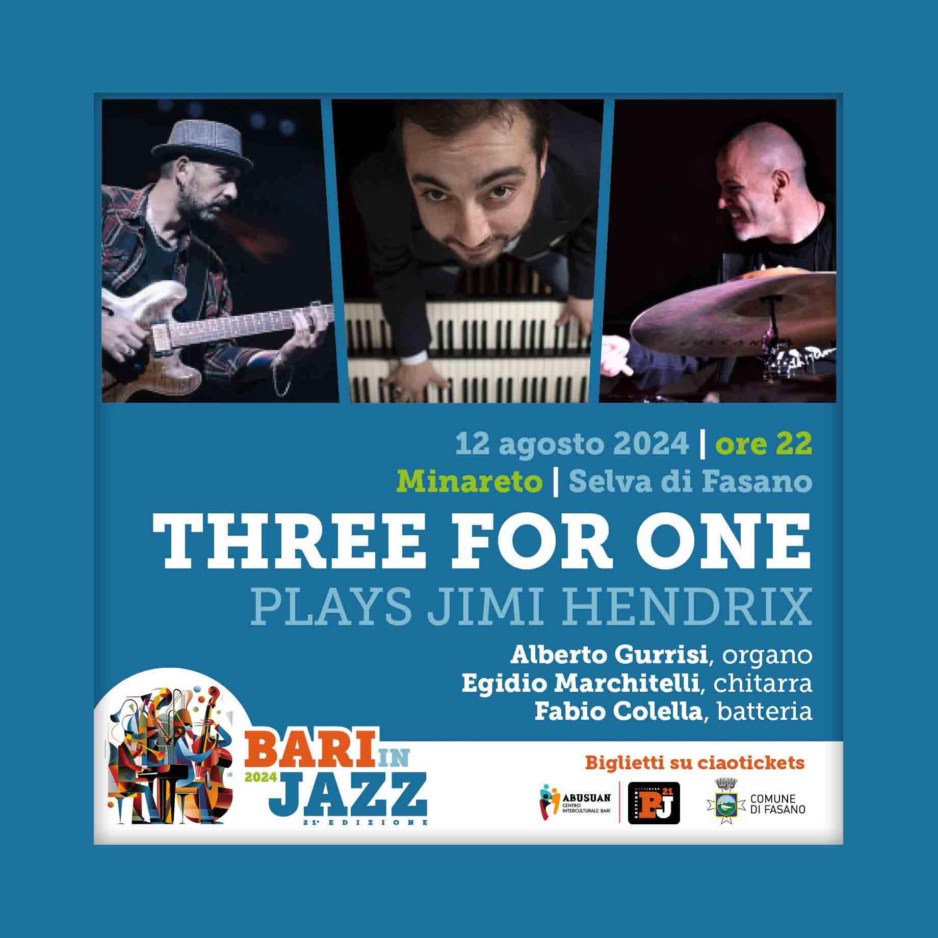 THREE FOR ONE “PLAYS JIMI HENDRIX”